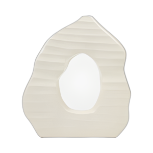 JARRÓN DE CORTE ABIERTO DE 14´´ , MARFIL, MARFIL