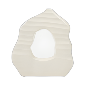 JARRÓN DE CORTE ABIERTO DE 12´´ , MARFIL,