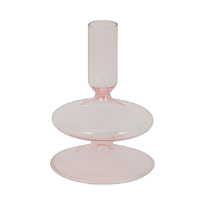 5´´ CANDELADOR DE CÁRCEL DE VIDRIO VINTAGE, ROSA