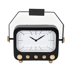 RELOJ DE 12´´ CON MANGO, NEGRO/DORADO