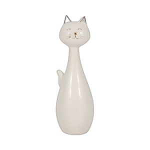 9´´ KITTY SENTADO, BLANCO/ORO