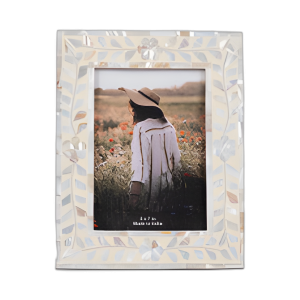 MARCO DE FOTOS DE 5X7 MOTHER OF PEARL INLAY VINE, MARFIL