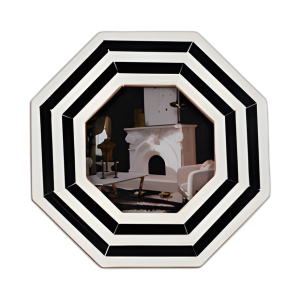 4X4 LÍNEAS MARCO DE FOTOS DE OCTÁGONO, NEGRO/BLANCO