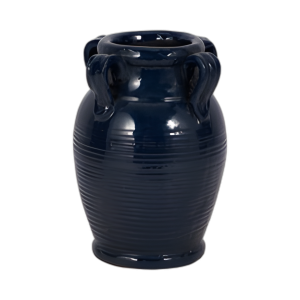 JARRÓN DE 8´´ CON MANIJAS, AZUL MARINO