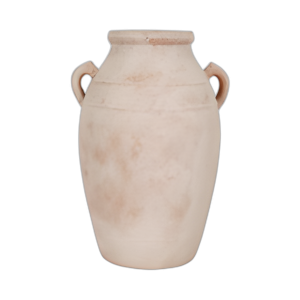 19´´ JARRÓN DESGASTADO, BLANCO/NATURAL