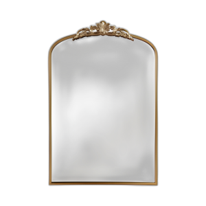 36´´ FLEUR APPLIQUE ARCH MIRROR, GOLD WB