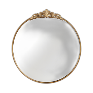 36´´ FLEUR APPLIQUE ROUND MIRROR, GOLD WB