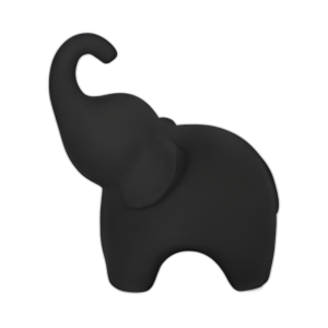 8´´ ELEFANTE CON TEXTURA ÁSPERA, NEGRO
