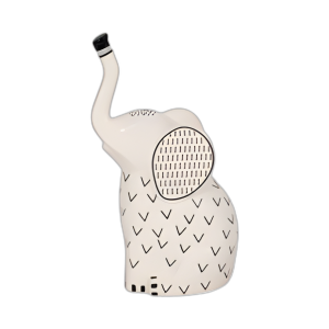 9´´ LÍNEAS DISCONTINUAS ELEFANTE, BLANCO/NEGRO