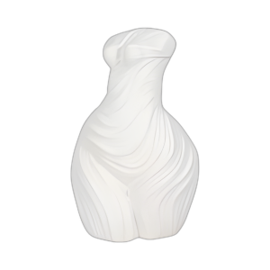 11´´ ESCULTURA ACANALADA CON CURVAS, BLANCA