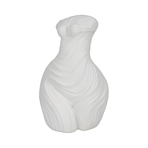 16´´ ESCULTURA ACANALADA CON CURVAS, BLANCA