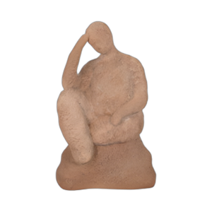 8´´ HOMBRE PENSANTE EN ROCK, TERRACOTA