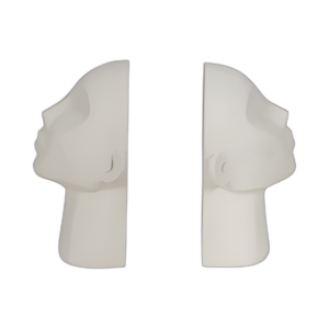 S/2 9´´ TEXTURED HEAD UP BOOKENDS, WHITE