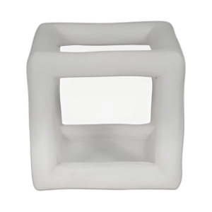 10´´ OBJETO CUADRADO ABIERTO TEXTURIZADO, BLANCO