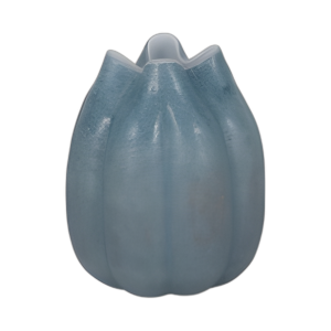 JARRÓN DE ERIZOS DE MAR DE VIDRIO DE 10´´ , AZUL