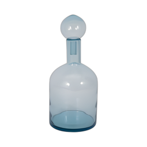 BOTELLA DE VIDRIO DE 17´´ CON TAPÓN, AZUL CLARO