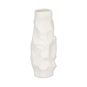 JARRÓN TEXTURIZADO IRREGULAR DE 17´´ , BLANCO