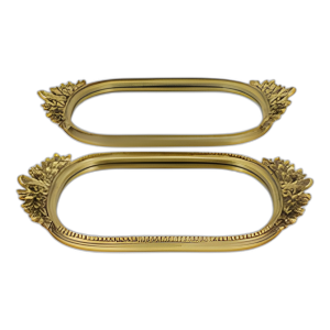 S/2 16/18´´ BANDEJAS ADORNADAS DE FLORES, ORO