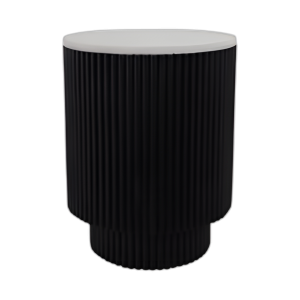 TAPA DE MÁRMOL DE MESA DE PEDESTAL ACANALADO DE 20´´ , BLANCO/NEGRO