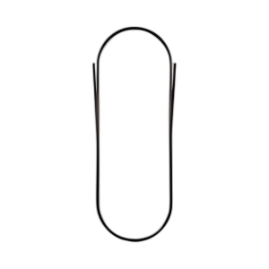 23X60 ESPEJO DE PIE REDONDEADO, NEGRO