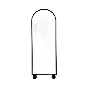 MIRROR DE 66´´ EN SOPORTE CON PIES DE PELOTA, NEGRO