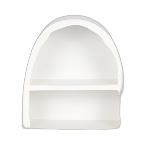 ALMACENAMIENTO CURVO DE PARED DE 2 ESTANTES DE 17´´ , BLANCO