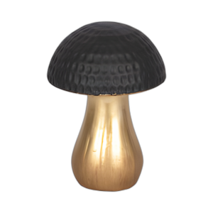 7´´ HAMMERED TOP MUSHROOM, NEGRO/DORADO