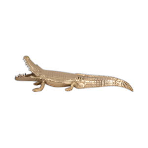 DECORACIÓN DE LA MESA DE COCODRILO DE METAL DE 36´´ , ORO