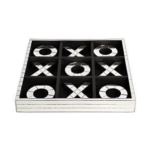 12´´ DISCO MOSAIC X&O GAME, SILVER