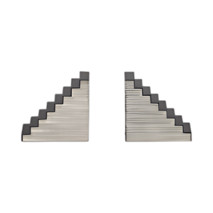 S/2 6´´ PASOS A RAYAS BOOKENDS, BLACK/WHITE