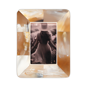 MARCO DE FOTOS DE BOCINA DE BORDE CURVADO 4X6, BRONCEADO MULTI