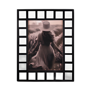MARCO DE FOTOS DE BORDE CUADRADO DE 5X7, NEGRO/BLANCO