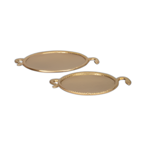 S/2 15/19´´ BANDEJAS REDONDAS DEL BORDE DE SERPIENTE, ORO