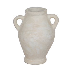 JARRA MACHÉ DE PAPEL DE 24´´ CON MANIJAS, BLANCO