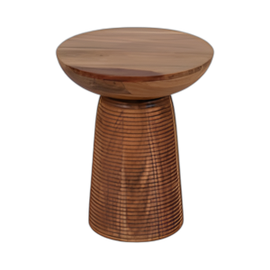 MESA DE ACENTO DE MADERA DE BASE RANURADA DE 20´´ , NATURAL