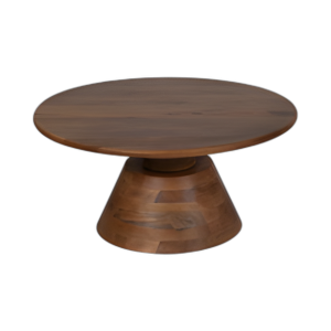 MESA DE CAFÉ DE MADERA CÓNICA DE 34´´ , NATURAL
