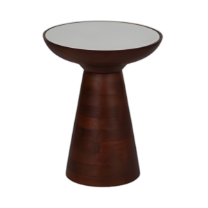 TOP DE MÁRMOL DE MESA DE ACENTO DE MADERA DE 20´´ , NOGAL/BLANCO