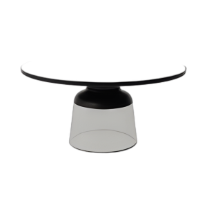 TAPA DE MÁRMOL DE MESA DE CAFÉ DE VIDRIO DE 34´´ , BLANCO/TRANSPARENTE, KD