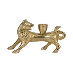 CANDELADOR DE CAZADORES DE ZORRO DE 8´´ , ORO