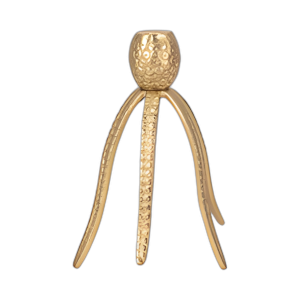 CANDELADOR CÓNICO DE PULPO DE 10´´ , ORO
