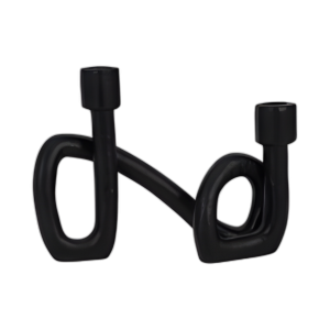 9´´ REMOLINO 2 CANDLEHOLDER, BLACK