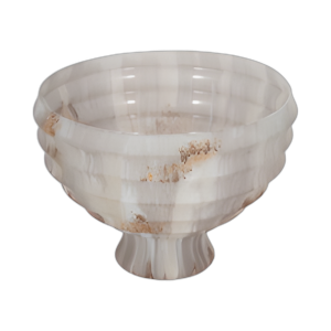 ACABADO DE ÓPALO DE TAZÓN DE PEDESTAL DE VIDRIO DE 12´´ , MARFIL MÚLTIPLE