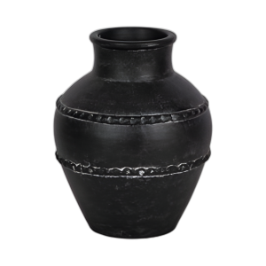 JARRÓN DE TERRACOTA TRADICIONAL DE 12´´ , NEGRO