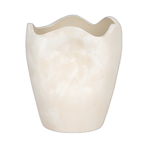 10´´ JARRÓN DE TERRACOTA CON TEXTURA ABSTRACTA, MARFIL