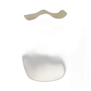 12´´ GAMÁN DE TERRACOTA CON TEXTURA ABSTRACTA, MARFIL