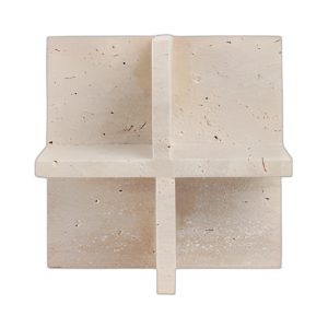 OBJETO GEO DE TRAVERTINO DE 8X8´´ , TAN