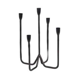 16´´ CANDELADOR DE 5 PICOS FORJADO, NEGRO