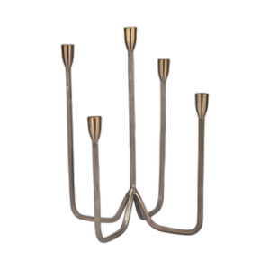 16´´ CANDELADOR DE 5 PICOS FORJADO, BRONCE