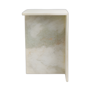 MESA DE ACENTO DE MÁRMOL CUADRADO DE 20X13´´ , VERDE CLARO