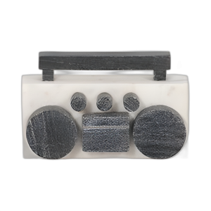 8´´ BOOMBOX DE MARBLE, BLANCO/NEGRO